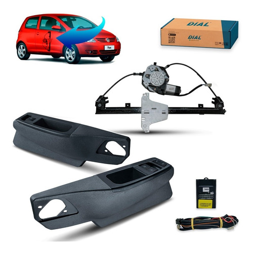 Kit Vidro Eletrico Fox 2p 2007 Cinza Inteligente