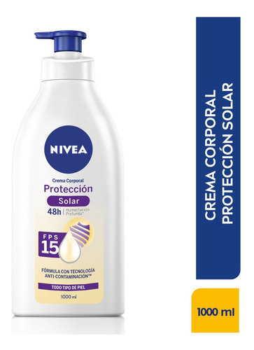 Crema Corporal Nivea Protección Solar Spf15 X 1000ml