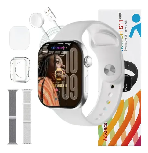 Smartwatch Microwear S11 Pro Amoled 47mm Gps Nfc Whatsapp Prata S...