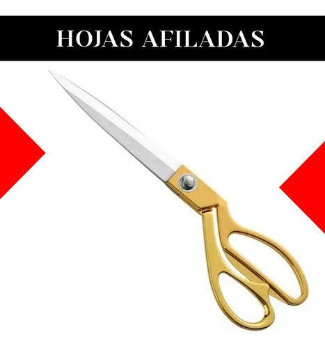 Tijera Para Tela Modista Sastre Costurera Profesional Acero Dorado/metal