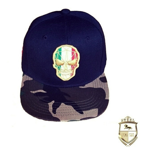   Gorra Cachucha Snapback Skullz Edicion Mexico Negra Camo 