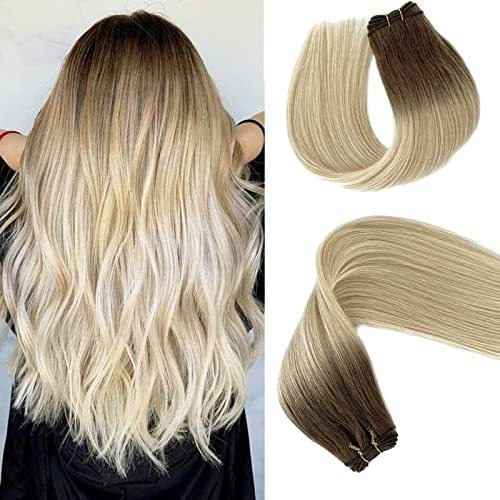 Sew En Extensiones De Pelo Humano Ombre Ceniza Marrón Xsvk3