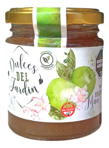 Mermelada Organica De Manzana Dulces Del Jardin 210g S/tacc
