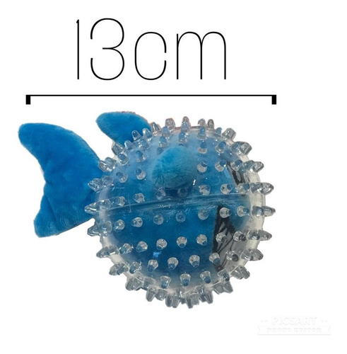 Imagem 3 de 5 de Brinquedo De Cachorro Bola Pelúcia Spike Ball Tubarão Jambo