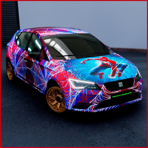 5 Metros Vinil Wrap Forrado Automotriz Spiderman Body Kit