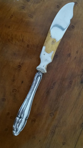 Antiguo Cuchillo Alemán Mango Plata 800 Para Untar