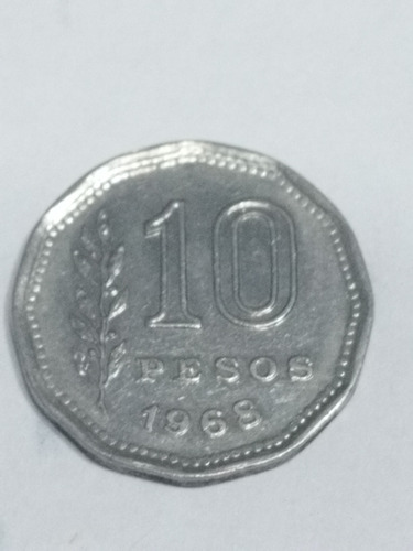 Moneda Antigua El Resero $ 10 Pesos 1968 (Usado)