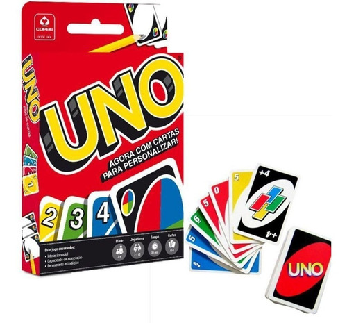 Jogo Carta Baralho Uno Copag Mattel Games 114 Cartas Can Can