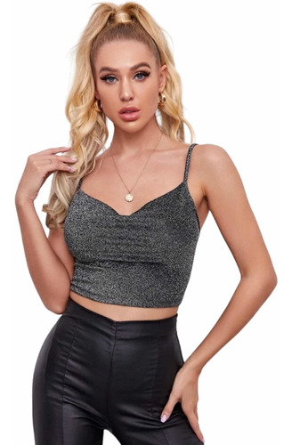 Top Brillos Glitter Nuevo Stretch Xs S M L Xl Shein