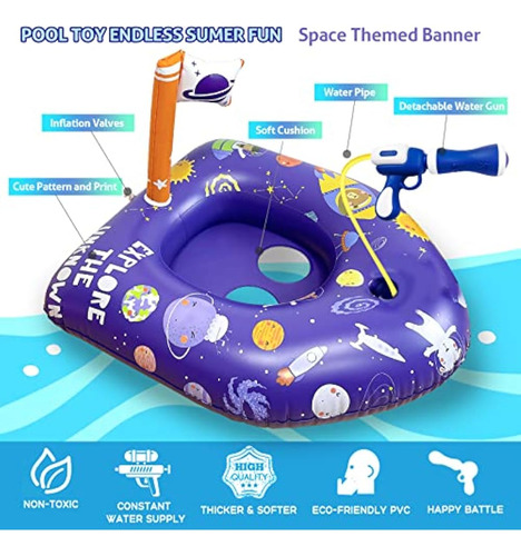 Kids Pool Float With Water Gun - Inflatable Pool