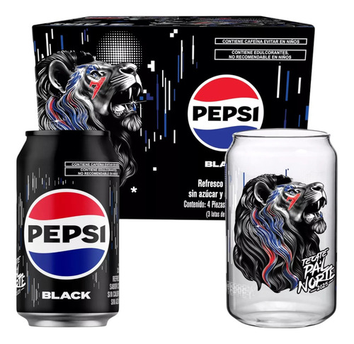 Pepsi Black Edición Limitada 3 Latas Y Vaso Exclusivo