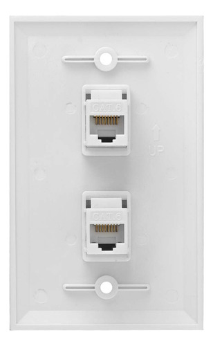 1 Paquete De Placas De Pared Ethernet De 2 Puertos, Pared Ca