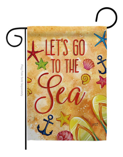 Colección De Adornos Let Go To The Sea Garden Flag Coastal B