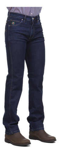 Calça Jeans Masculina Regular Com Elastano Azul Escuro Os Va