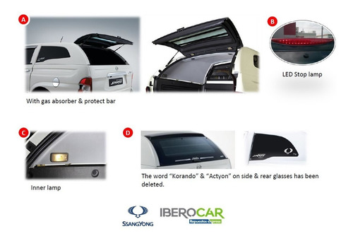 Imagen 4 de 7 de Cúpula Negra Original Ssangyong New Actyon Sport 2012-2019