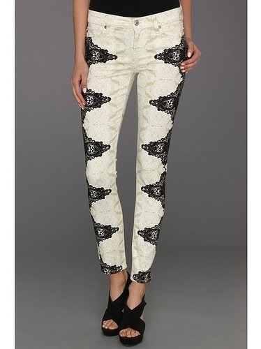 Autentico Jeans 7 For All Mankind The Skinny In Layered Lace