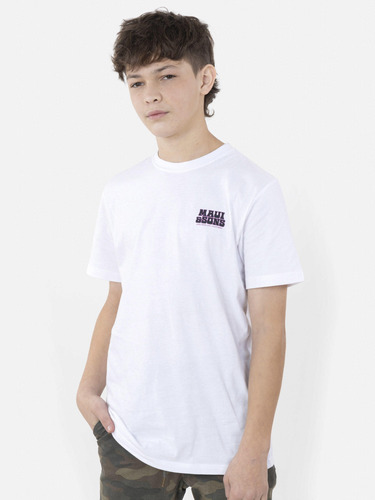 Polera Skull Island Juvenil Blanco Maui And Sons