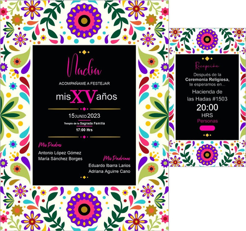 5 Invitaciones Mexicanas Xv Años+pases+sobre Celofán+sellos