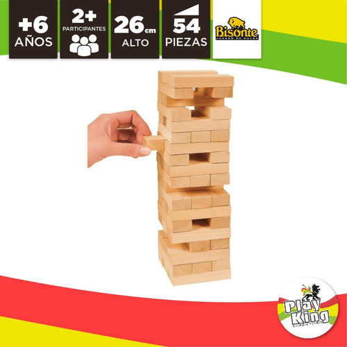 Imagen 5 de 10 de Kae Torre De Madera Bisonte Tipo Jenga Playking