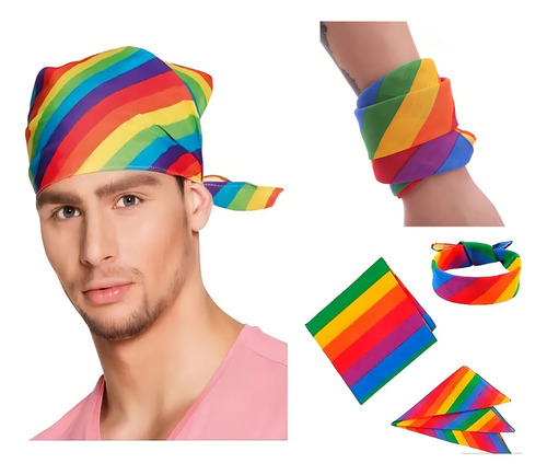 Pañoletas Lgtb Bandanas Arcoiris Orgullo Lgtb Pride 12 Unids