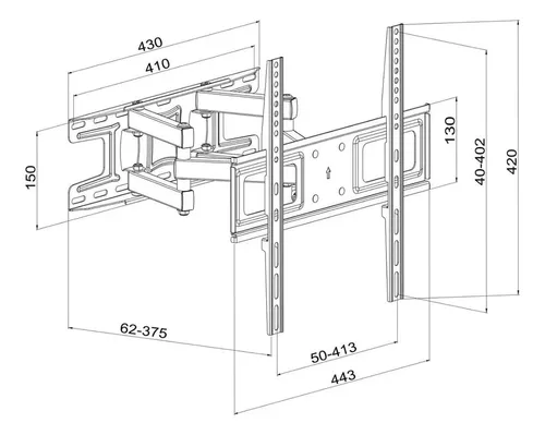 Soporte Tv 32 40 42 43 49 50 55 58 Pulgadas Base Pared Móvil Con Giro