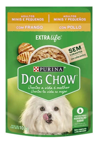 Alimento Dog Chow Vida Saudável Sana Razas pequeñas para perro adulto de raza pequeña sabor pollo en sobre de 100g