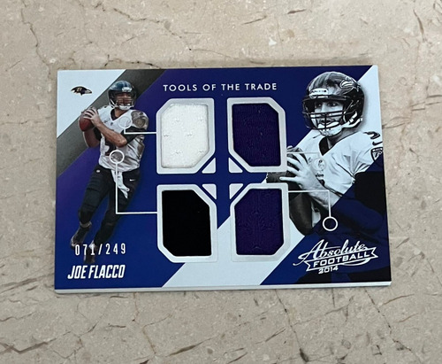 Tarjeta 4 Pedazos Jerseys Usados Joe Flacco Baltimore Ravens (Usado)