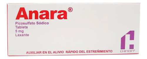 Anara Picosulfato Sódico5 Mg 20 Tabletas