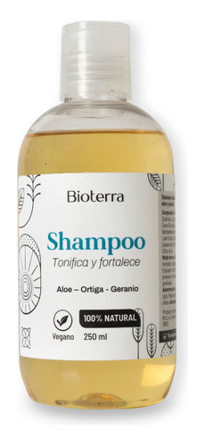 Shampoo Natural Líquido Bioterra Aloe Ortiga Todo Tipo Pelo