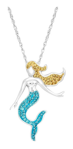 Colgante Sirena Con Cristales De Swarovski Plata Esterlina