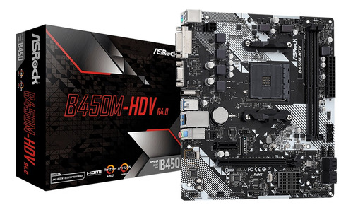 Placa Madre Asrock B450m-hdv R4.0, Pcie 3.0, M.2, Micro-atx