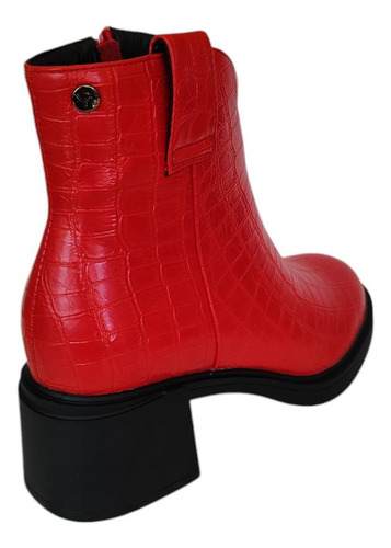 Botín Casual Mujer Via Rosmini Benelli Rojo