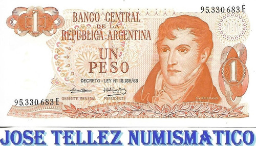 Bottero 2318 1 Peso Ley 18188 Serie E Unc Palermo