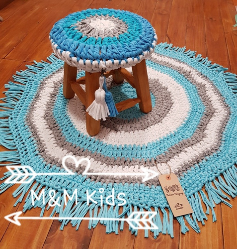 Banquitos Materos Infantiles Con Funda Tejida En Crochet