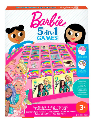 Mattel Games Preschool Juego De Mesa Barbie 5 En 1