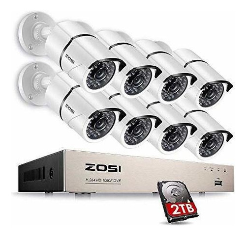 Sistema De Cámaras De Seguridad Zosi 8ch 1080p Hdtvi Cctv D