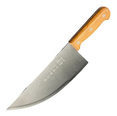 Cuchillo Filo De Acero Inox Mango Madera Machete Pesado 32cm