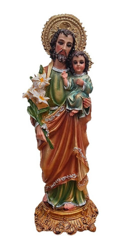 San José Con Niño Dios De Resina 30 Cm