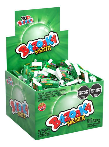 Chicle Bazooka Menta - Caja X 80un