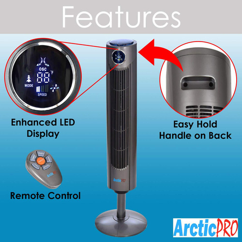 Tela Digital Tower Fan Arctic-pro Oscilante De 42 Polegadas