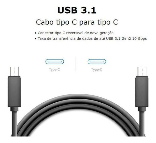 Cabo Usb-c Para Usb-c 3.1 Usb Tipo C - Superspeed+ - Akasa