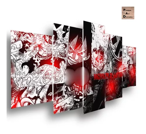 Quadro Decorativo Mosaico 5 peças Anime One Piece Luffy Pirata Desenho em  Promoção na Americanas