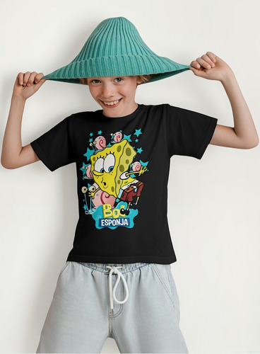 Polera Infantil Bob Esponja 100% Algodón, Calzones Rotos