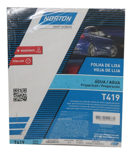 Imagen 3 de 7 de Lija De Agua T419 Norton 230mm X 280mm, P320