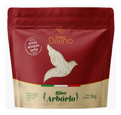 Arroz Arborio Grano Divino 1kg Pacote Grano Divino Arbório