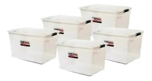 Caja Plastico Archivos Apilable 42 Lts Colombraro Pack X 5