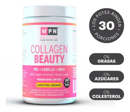 Wpn Wellness X2 Collagen Beauty Colageno Pink Lemonade 300g
