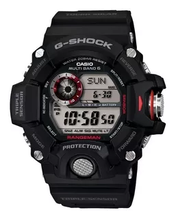 Reloj Casio G-shock Solar Rangeman GW-9400-1dr NF/Warranty, correa de color negro, color de bisel, color de fondo negro, color de fondo digital