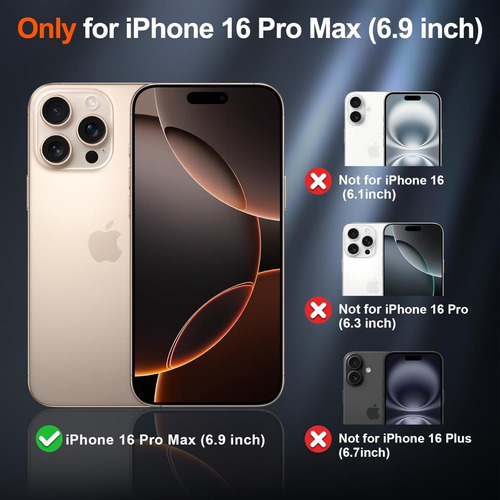 Funda Delgada Translúcida Mate A Prueba De Golpes Con Magnética Antihuellas Para iPhone 16 Pro Max