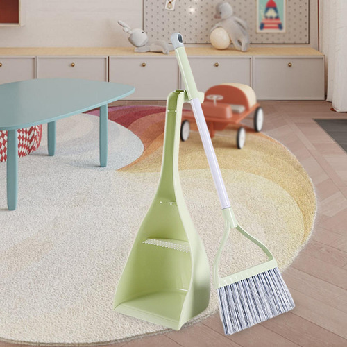 Juego De Mini Escoba Y Recogedor Para Niños, Pequeño Verde